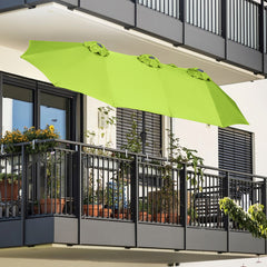 Sekey 300 x 160 cm Doppelsonnenschirm mit Kurbel, UV50+ Sekey 300 x 160 cm Doppelsonnenschirm mit Kurbel, UV50+