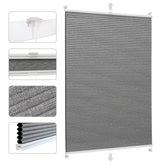 Sekey Wabenplissee ohne Bohren – 100 % Verdunkelung, blickdichtes Klemmfix Plissee in Textiloptik, Grau