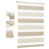 Sekey Doppelrollo Duo Rollo Klemmfix ohne Bohren – Zweifarbiges Zebra Rollo in Hellbraun & Dunkelbraun mit extra breiten Stoffbahnen