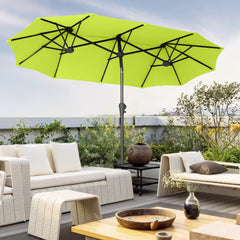 Sekey 300 x 160 cm Doppelsonnenschirm mit Kurbel, UV50+ Sekey 300 x 160 cm Doppelsonnenschirm mit Kurbel, UV50+