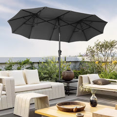 Sekey 300 x 160 cm Doppelsonnenschirm mit Kurbel, UV50+ Sekey 300 x 160 cm Doppelsonnenschirm mit Kurbel, UV50+