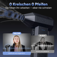SALCAR Elektrischer Air Duster X3 mini mit 110.000 U/min – Tragbares & Wiederaufladbares Staubgebläse mit Turbomodus für PC, Auto & Haushalt