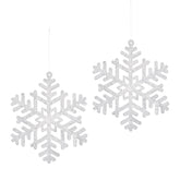 Salcar 24 Stück Schneeflocken Weihnachtsdeko – Weiße Glitter Schneeflocken Anhänger Ø10cm, Wiederverwendbarer Baumschmuck für Weihnachtsbaum & Winterfeier Salcar