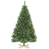Salcar Künstlicher Weihnachtsbaum 120/150/180/210 cm – Nordmanntanne-Optik mit Holzständer, Premium-Tannenbaum aus PVC mit runden Zweigspitzen
