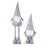 Salcar Weihnachtsdeko Wichtel XL – Großer Deko-Gnom aus Filz, höhenverstellbar von 60–92 cm, Teleskopbeine, perfektes Geschenk zu Weihnachten & Thanksgiving – Grau Salcar