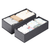 Salcar Schubladen-Organizer Set – Vliesstoff, 2 Größen (19×40×11 cm & 22×51×11 cm), flexibel für Kleidung, Accessoires & Alltagsartikel