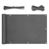 Sunula Balkon Sichtschutz, blickdicht, PES Gewebe, winddicht, ohne Bohren, mit Kabelbindern und Kordel, reißfeste Ösen, wetterfest, anthrazit SEKEYMALL