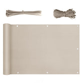 Sunula Balkon Sichtschutz, blickdicht, PES Balkonverkleidung, Windschutz, ohne Bohren, mit Nylon-Kabelbinder und Kordel, patentierte reißfeste Ösen, wetterfest, taupe SEKEYMALL