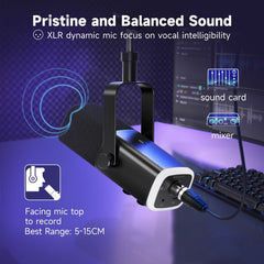 FIFINE USB / XLR Dynamic Microphone with Arm, Mute Button and Headphone Jack