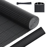Sunula PVC Sichtschutzmatte, Balkon Sichtschutz, Doppelte Verstärkung, Ohne Bohren, Mit Kabelbindern, Wasserdicht, Windschutz, Balkonabdeckung für Garten Terrasse, Anthrazit SEKEYMALL