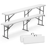 Sekey Klappbare Kunststoff-Bierbank 183 cm – Faltbare Gartenbank, bis 300 kg belastbar, wetterfest, ideal für Camping, Garten & Feste Sekey