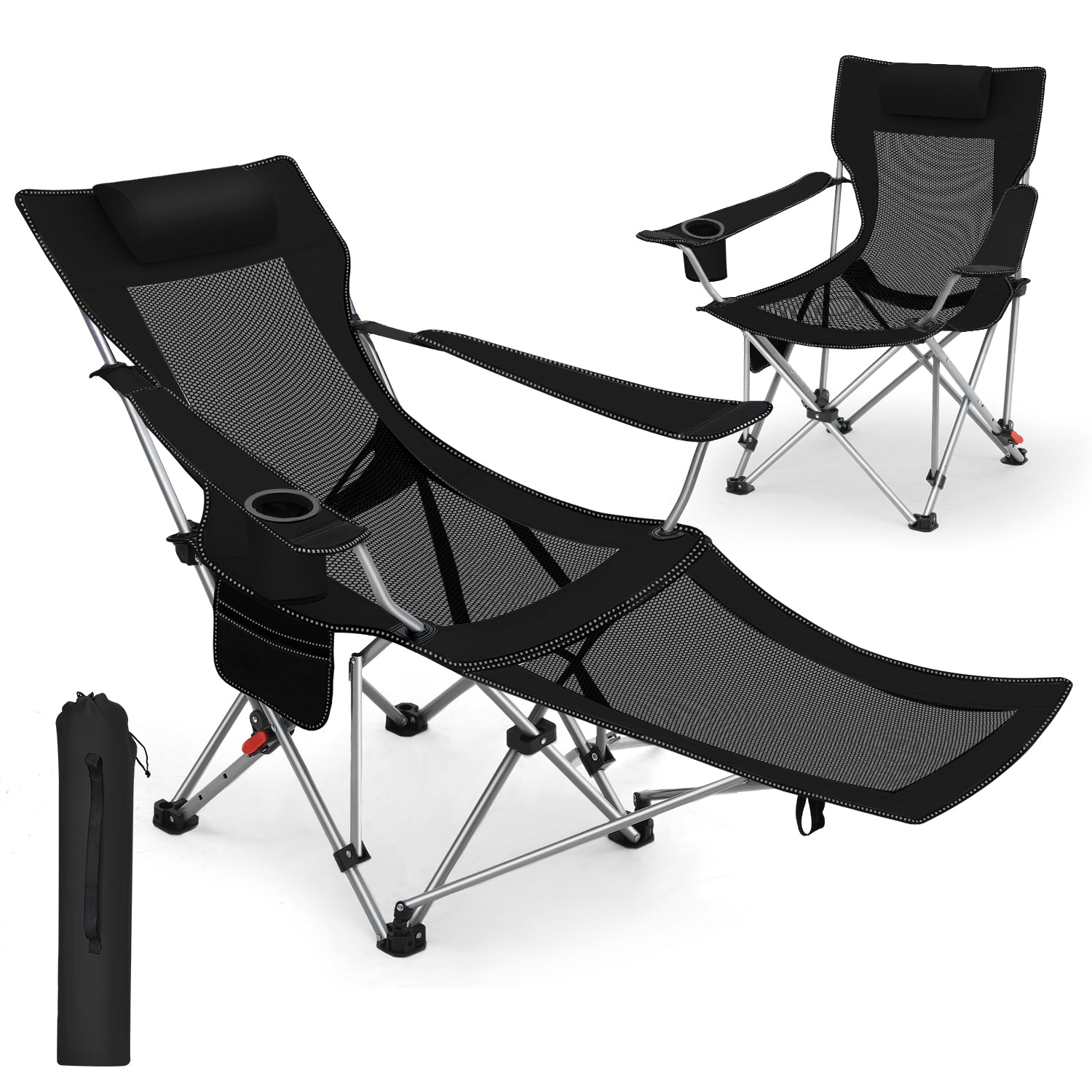 liegestuhl campingstuhl Sunula Klappbarer Campingstuhl, Liegestuhl 2-in-1, Belastbar bis 100 – sekeymall