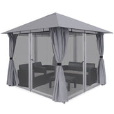 Sekey Pavillon 3x3m mit 4 Seitenteilen und 4 Moskitonetz, Doppeldach