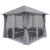 Sekey Pavillon 3x3m mit 4 Seitenteilen und 4 Moskitonetz, Doppeldach Sekey