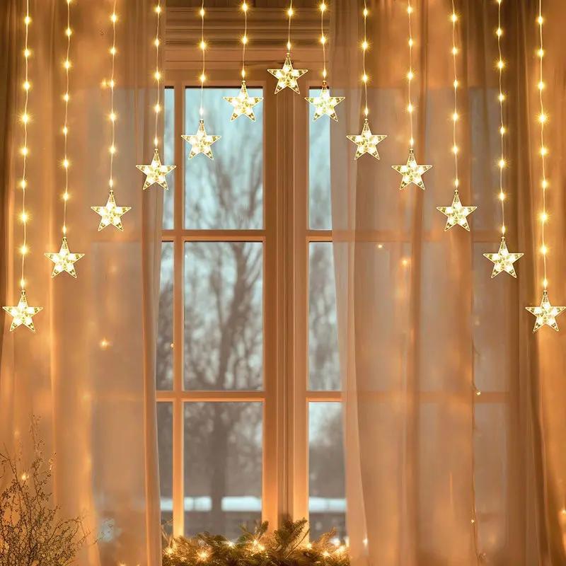Salcar 3m LED Sternen Lichtervorhang mit 16 Sternen und 222 LEDs – sekeymall