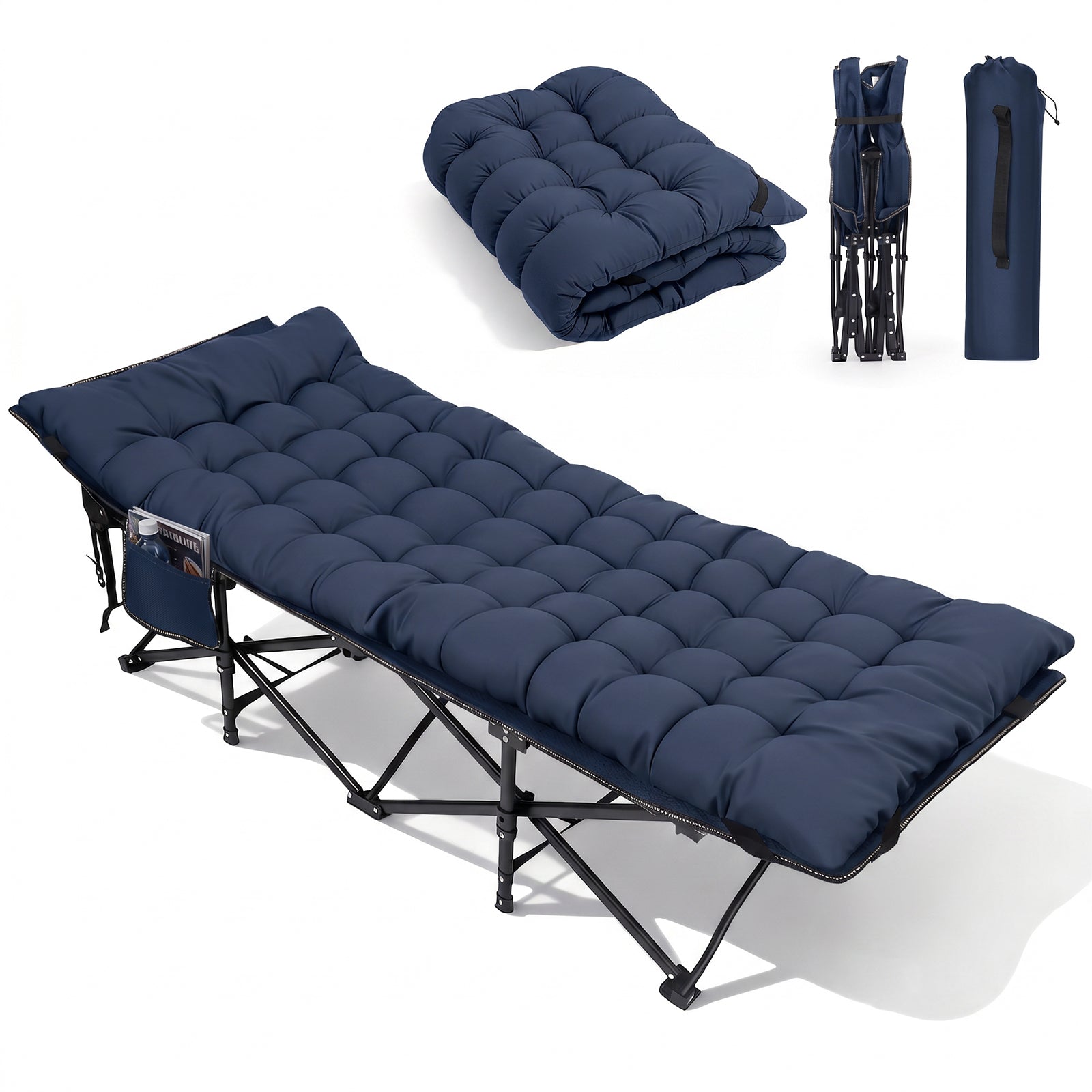 Sekey Feldbett Klappbar 190 × 71 × 35 cm – Campingbett mit 7 cm Matrat