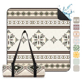 Sekey Picknickdecke Wasserdicht 200x200 cm – Sandfreie Stranddecke im Retro Bohemian Beige Design, PEVA-Unterseite & Tragegurt für Picknick, Camping und Strand