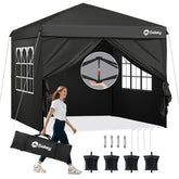 Sekey Premium Pop-Up Pavillon 3×3 m – Wasserdicht & Stabil, Faltpavillon mit Seitenwänden, Höhenverstellbar 250–270 cm