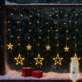 Salcar LED Sterne Lichtervorhang 1m x 1m mit 69 LEDs & 6 Sternen – Warmweiß, 8 Modi, USB, Weihnachts- & Partydeko