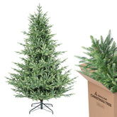 Salcar Künstlicher Weihnachtsbaum 150/180/210 cm, 90 % PE Spritzguss Premium Tannenbaum, naturgetreuer Christbaum mit Metallständer & Handschuhen – Dicht, Klappbar & Wiederverwendbar