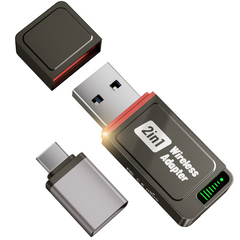 SALCAR 2-in-1 Wireless Adapter für CarPlay & Android Auto – 2025 Upgrade, Dualband 5,8 GHz Auto-Dongle, ultrabreite Fahrzeugkompatibilität ab Baujahr 2016