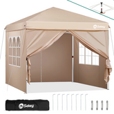 Sekey 3x3 m Faltpavillon mit 4 Seitenteilen und 4 Sandsäcke