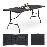 Sekey Klapptisch Gartentisch klappbar – Rattan-Optik/Glatt, wetterfest & tragbar, ideal für Balkon, Garten & Party Sekey