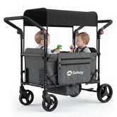 Sekey Bollerwagen faltbar mit Dach für 1–2 Kinder – Kinderwagen mit XXL-Rädern, 5-Punkt-Gurt & flexibler Sitz-/Liegefläche, bis 110 kg, Serie SS9090