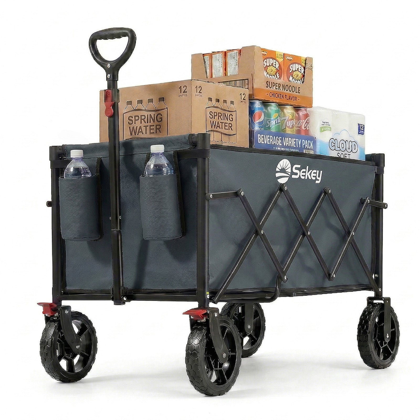 Sekey Bollerwagen Faltbar 120L – bis 100kg belastbar, Geländetaugliche – sekeymall