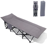Sekey Feldbett Campingbett Klappbar – 190×71×35 cm | 200 kg belastbar | inkl. Matratze & 3-in-1-Seitentasche | Faltbares Gästebett für Camping, Garten & Reise