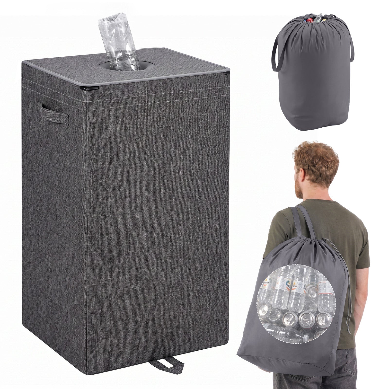 Sekey Pfandflaschen Sammelbehälter 100L mit Deckel, Flaschenkorb für L – sekeymall