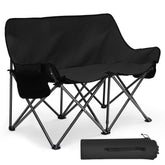 Sunula Faltbarer Campingsofa für 2 Personen, Tragbarer Campingstuhl bis 150 kg, Mit Armlehne und Tragetasche, Outdoor-Faltstuhl, Ideal für Picknick, Camping, Garten, Balkon, Angeln Sekey