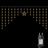 Salcar LED Sternenvorhang Warmweiß – Weihnachtsbeleuchtung mit 8 Modi, Timer & Memory