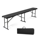 Sekey Klappbare Bierbank 183 cm – Kunststoff Campingbank & Bierzeltbank bis 300 kg Belastbar, Gartenbank Klappbar mit Tragegriff, Schwarz