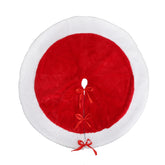 Salcar Baumteppich Weihnachten rund, Weihnachtsbaumdecke rot weiß, Plüsch Weihnachtsbaum Röcke
