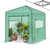 Sekey Pop-Up Foliengewächshaus 240×240×180 cm Großes Gewächshaus mit One-Touch-System für schnellen Aufbau im Garten Sekey