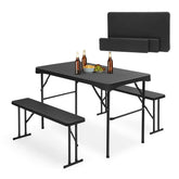 Sekey Bierzeltgarnitur 113 cm – 3-teiliges klappbares Set mit Tisch & 2 Bänken | Esstischgarnitur für Garten, Balkon, Camping oder Party Sekey