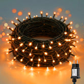 Salcar LED Lichterkette 5 m mit 50 LEDs, Orange, 8 Lichtmodi & Memory, 4,5 V Niedervolt, Weihnachtsbeleuchtung für Innen & Außen
