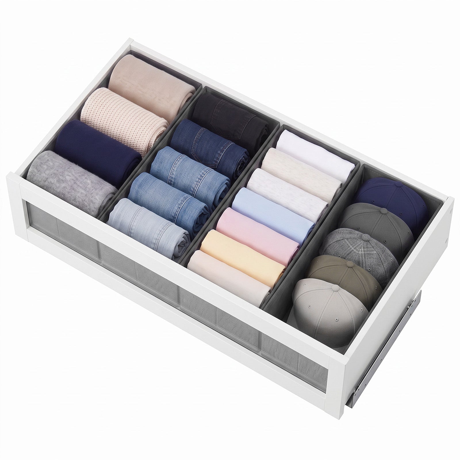 Sekey Schubladen-Organizer 4er Set 22 × 51 × 11 cm – Faltbare Kleiders – sekeymall