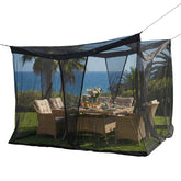 Sekey Moskitonetz Pavillon Schwarz 3,5×2,5×2,5 m – Großes Fliegennetz für Pergola & Terrasse, Robuster Mückenschutz Garten Outdoor mit Zubehör