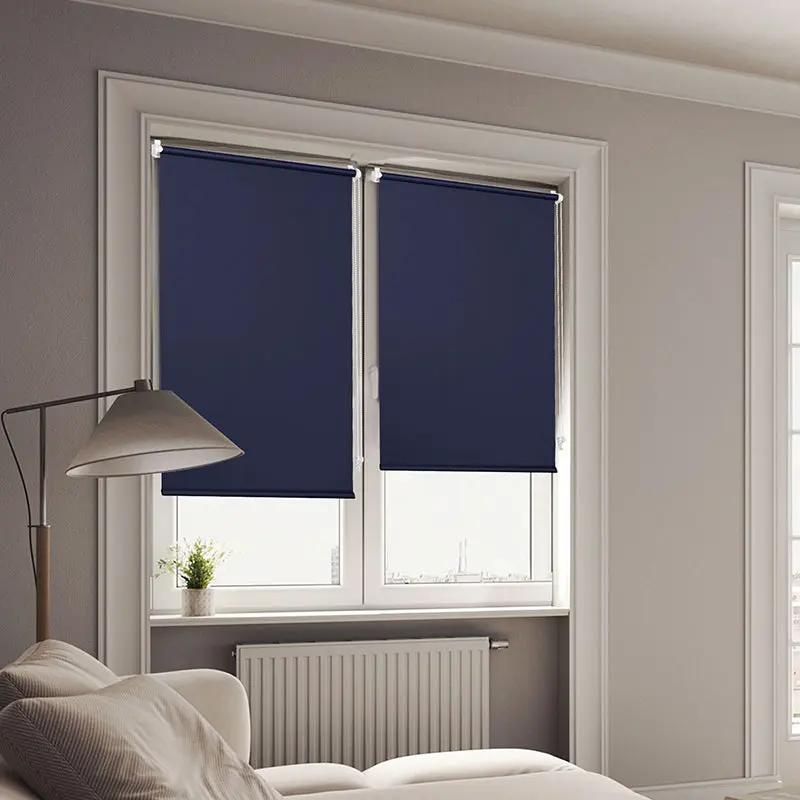 Sekey Verdunkelungsrollo, doppelseitig gleichfarbig und ohne Bohren, Dunkelblau Sekey