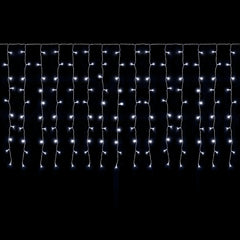SALCAR LED Eisregen Fenster Lichtervorhang – Kaltweiß, 8 Modi, Timer & Memory, IP44 Wasserdicht – Für Innen & Außen, Weihnachtsbeleuchtung für Fenster, Balkon & Wand (2m/3m/6m)