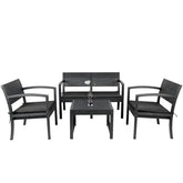 Sekey 4-teilig Gartenmöbel Set, Sofa, 2 Sessel und Gartentisch Sekey