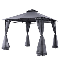 Sekey garden gazebo 3x3 m, garden tent with mosquito net, breathable double roof 160g/㎡ polyester