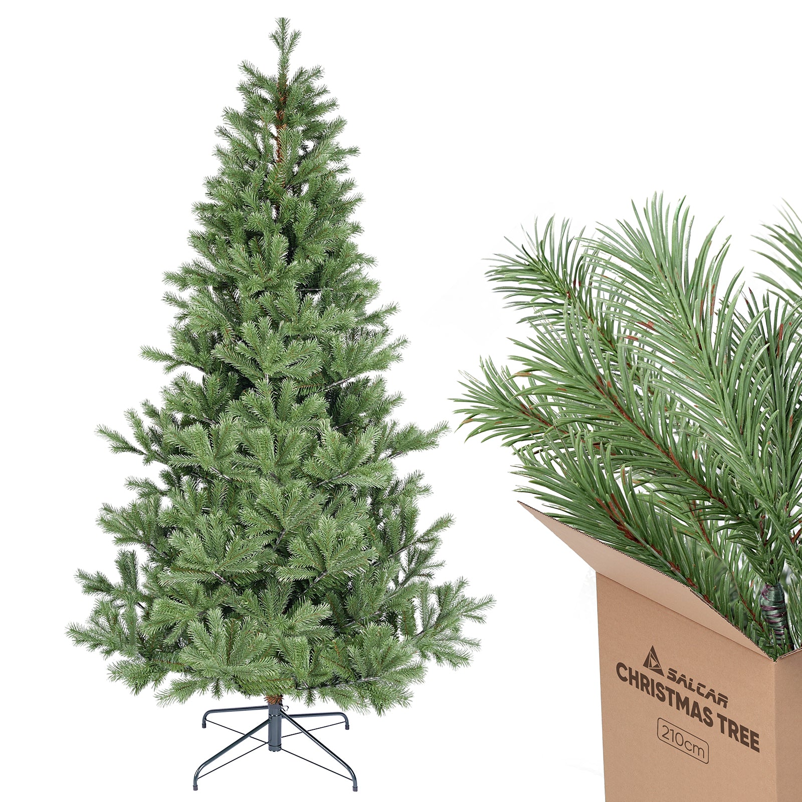 Salcar Künstlicher Weihnachtsbaum 150/180/210 cm aus 90 % PE – sekeymall