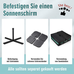 Sekey 300 x 160 cm Doppelsonnenschirm mit Kurbel, UV50+ Sekey 300 x 160 cm Doppelsonnenschirm mit Kurbel, UV50+
