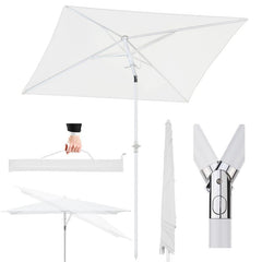 Sekey 180 x 125 cm balcony umbrella rectangular with protective cover, sun protection UV50+