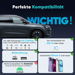 SALCAR Kabelloser CarPlay Adapter für iPhone – 2025 Upgrade, Wireless USB Dongle für stabiles & unterbrechungsfreies CarPlay, kompatibel mit iOS 10+