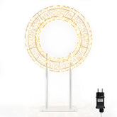 Salcar LED Lichterkranz 3D Metall – Weihnachtskranz mit warmweißen LEDs, Timer und 8 Lichtmodi