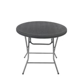 Sekey Runder Klapptisch Ø 81 cm – Campingtisch & Balkontisch klappbar, stabiler Gartentisch in Holzoptik, Beistelltisch für Balkon, Garten & Terrasse